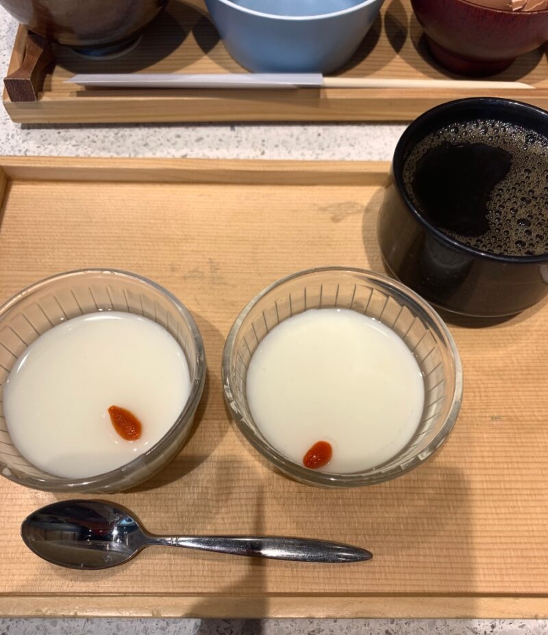 銀座朝食ラボ 杏仁豆腐 コーヒー
