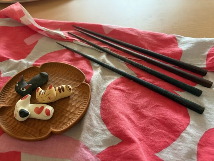 猫の箸置き 東屋 手ぬぐい