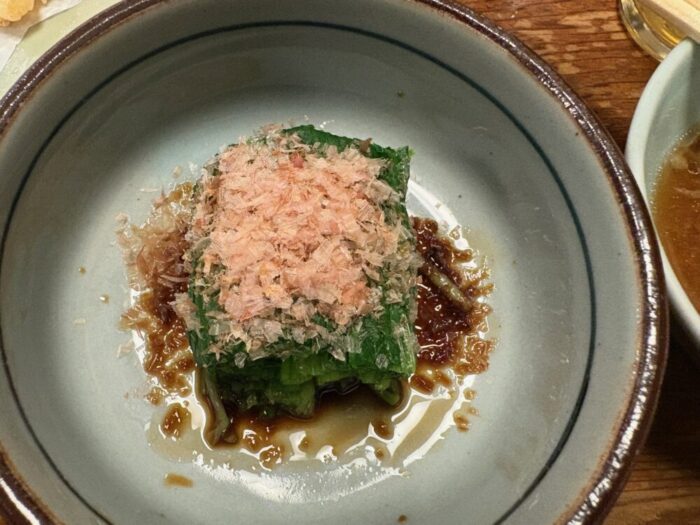 銀座 泰明庵 せりのおひたし